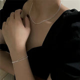 925 Silver 3 Layer Charm Link Bracelet Wedding Anniversary