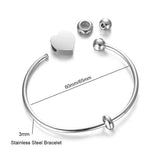 Personalized Name Cuff Bracelet Stainless Steel Heart Shape Mother's Day