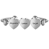 Personalized Name Cuff Bracelet Stainless Steel Heart Shape Mother's Day