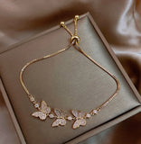 Zircon Butterfly Charm Link Bracelet for Women