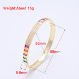 Iridescent Crystal Gold-Color Bangle Women Bracelet