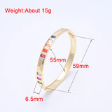 Iridescent Crystal Gold-Color Bangle Women Bracelet