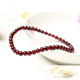Wine Garnet Stone Bead Bracelet for Women Girls
