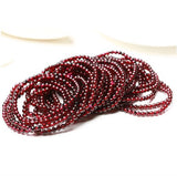 Wine Garnet Stone Bead Bracelet for Women Girls