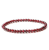 Wine Garnet Stone Bead Bracelet for Women Girls