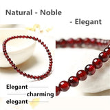 Wine Garnet Stone Bead Bracelet for Women Girls