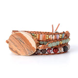 Women's Crystal Charm Wrap Bracelet Bohemian Leather Jewelry