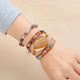 Women's Crystal Charm Wrap Bracelet Bohemian Leather Jewelry