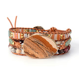 Women's Crystal Charm Wrap Bracelet Bohemian Leather Jewelry