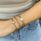 Women's Metal Overlapping Fried Dough Twist Chain Bracelet