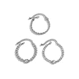 Women's Metal Overlapping Fried Dough Twist Chain Bracelet