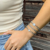Women's Metal Overlapping Fried Dough Twist Chain Bracelet