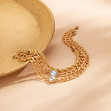 Women's Metal Overlapping Fried Dough Twist Chain Bracelet