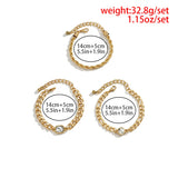 Women's Metal Overlapping Fried Dough Twist Chain Bracelet
