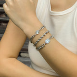 Women's Metal Overlapping Fried Dough Twist Chain Bracelet