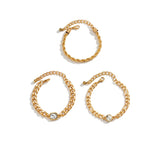 Women's Metal Overlapping Fried Dough Twist Chain Bracelet