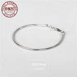 925 Sterling Silver Snake Chain Bracelet Women's Charm Jewelry