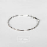 925 Sterling Silver Snake Chain Bracelet Women's Charm Jewelry