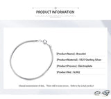 925 Sterling Silver Snake Chain Bracelet Women's Charm Jewelry
