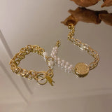 Geometry Pearl Portrait Bracelet for Women