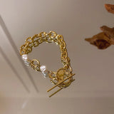 Geometry Pearl Portrait Bracelet for Women