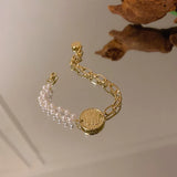 Geometry Pearl Portrait Bracelet for Women