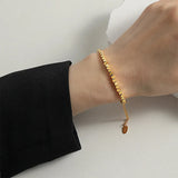 Women's Titanium Steel Square Bead Bracelet Minimalist Jewelry Gift