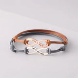 Personalized Infinity Symbol Bracelet Stainless Steel Rope Engraved Name