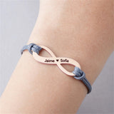 Personalized Infinity Symbol Bracelet Stainless Steel Engraved N