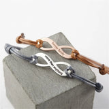 Personalized Infinity Symbol Bracelet Stainless Steel Engraved N