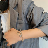 925 Sterling Silver Bracelet Heart Beads Cross Women