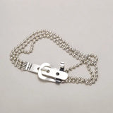 Women's Sterling Silver Belt Buckle Bracelet