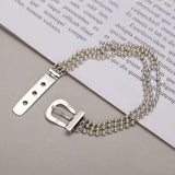 Women's Sterling Silver Belt Buckle Bracelet