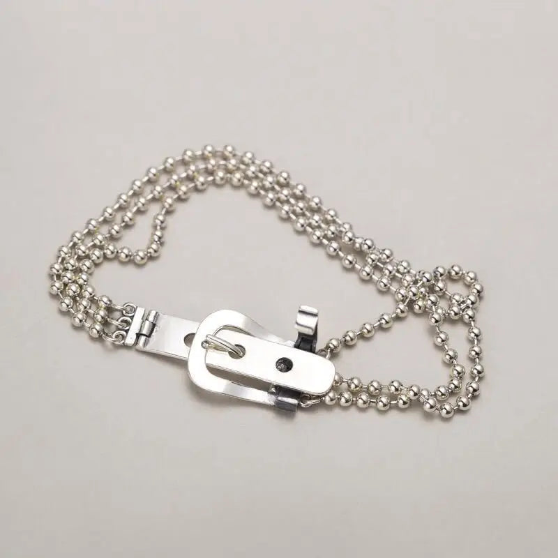 Women's Sterling Silver Belt Buckle Bracelet