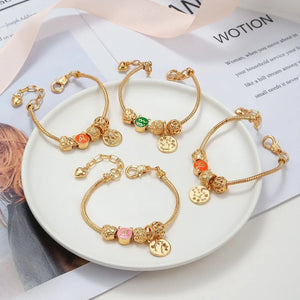 Bracelet for Women Twelve Constellation DIY Big Hole Bead