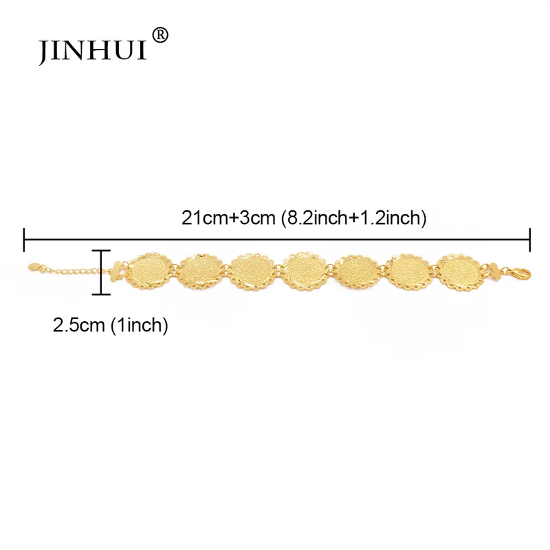 Couple Coin Bracelet Set Men Women Wedding Bangle Jewelry