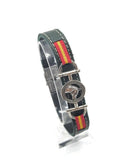 Leather Bracelet Green Horse Flag Spain