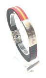 Spain National Shield Leather Bracelet Engraved