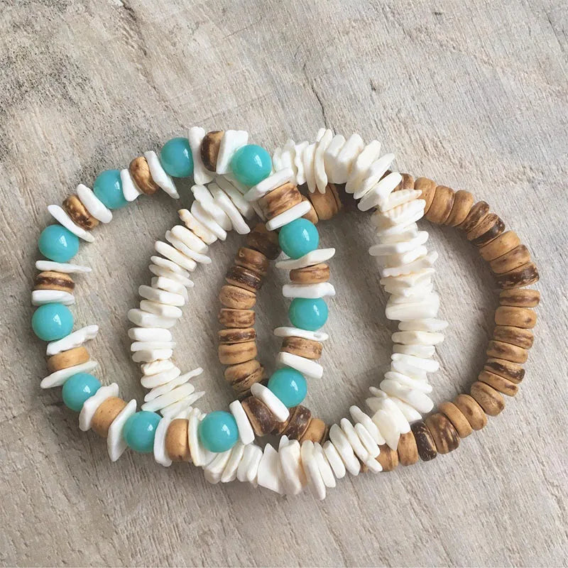 Boho Bracelet Stack Mens Hematite Beach Jewellery