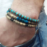 Boho Bracelet Stack Mens Hematite Beach Jewellery