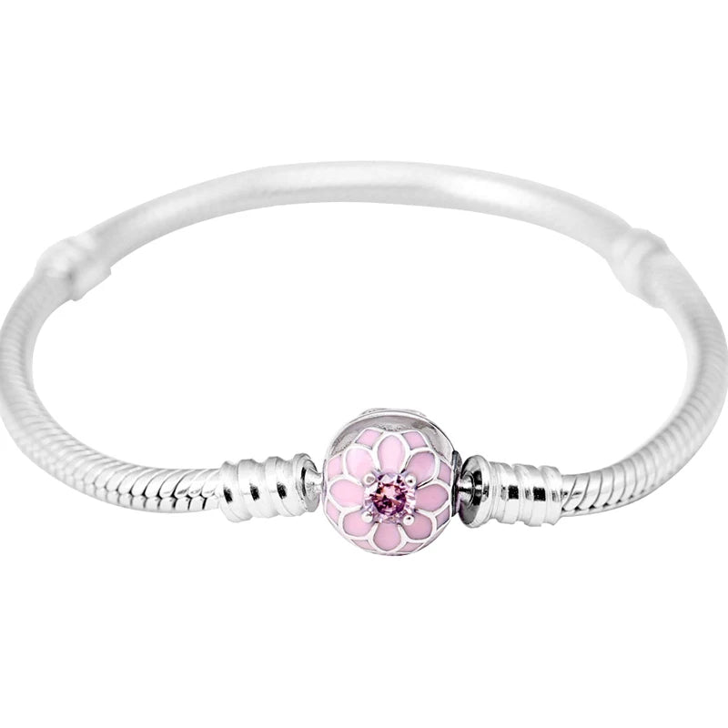 Pulseira Prata 925 Barril Cobra Ouro Rosa Fa?a Voc? Mesmo Beads