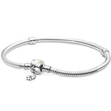 Pulseira Prata 925 Barril Cobra Ouro Rosa Fa?a Voc? Mesmo Beads