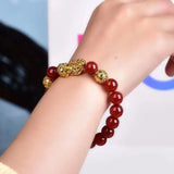 Red Carnelian Stone Charm Bracelet Healing Jewelry Beads