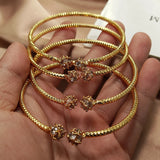 24K Dubai Ethiopian Bracelets For Women Cuff Africa Bangles