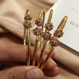 24K Dubai Ethiopian Bracelets For Women Cuff Africa Bangles
