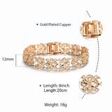 Rose Cut Out Flower Vine Oval Bangle Bracelet for Women