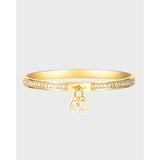 Stainless Steel Bangle Bracelet with Artificial Gem Inlay