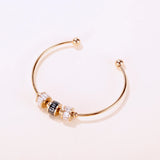 Stainless Steel Japanese Style Bangle with Artificial Gem