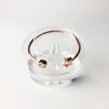 925 Silver Rose Star Round Bracelet Bangle Romantic Jewelry