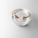 925 Silver Rose Triangle Round Bracelet Bangle Romantic Jewelry For Women